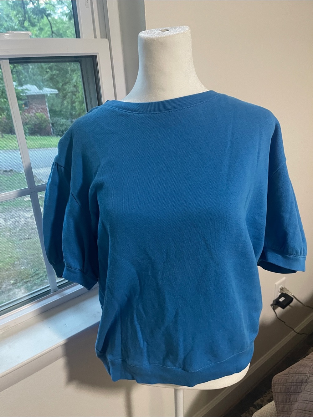 J. Crew Boxy Short Sleeve Crewneck Sweatshirt in Teal